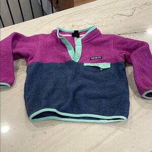 Patagonia Kids' Fleece in Purple and Blue